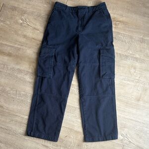 TNA Aritzia Utility Pants Cargo Pockets Size 10 30Wx29L Navy 100% Cotton